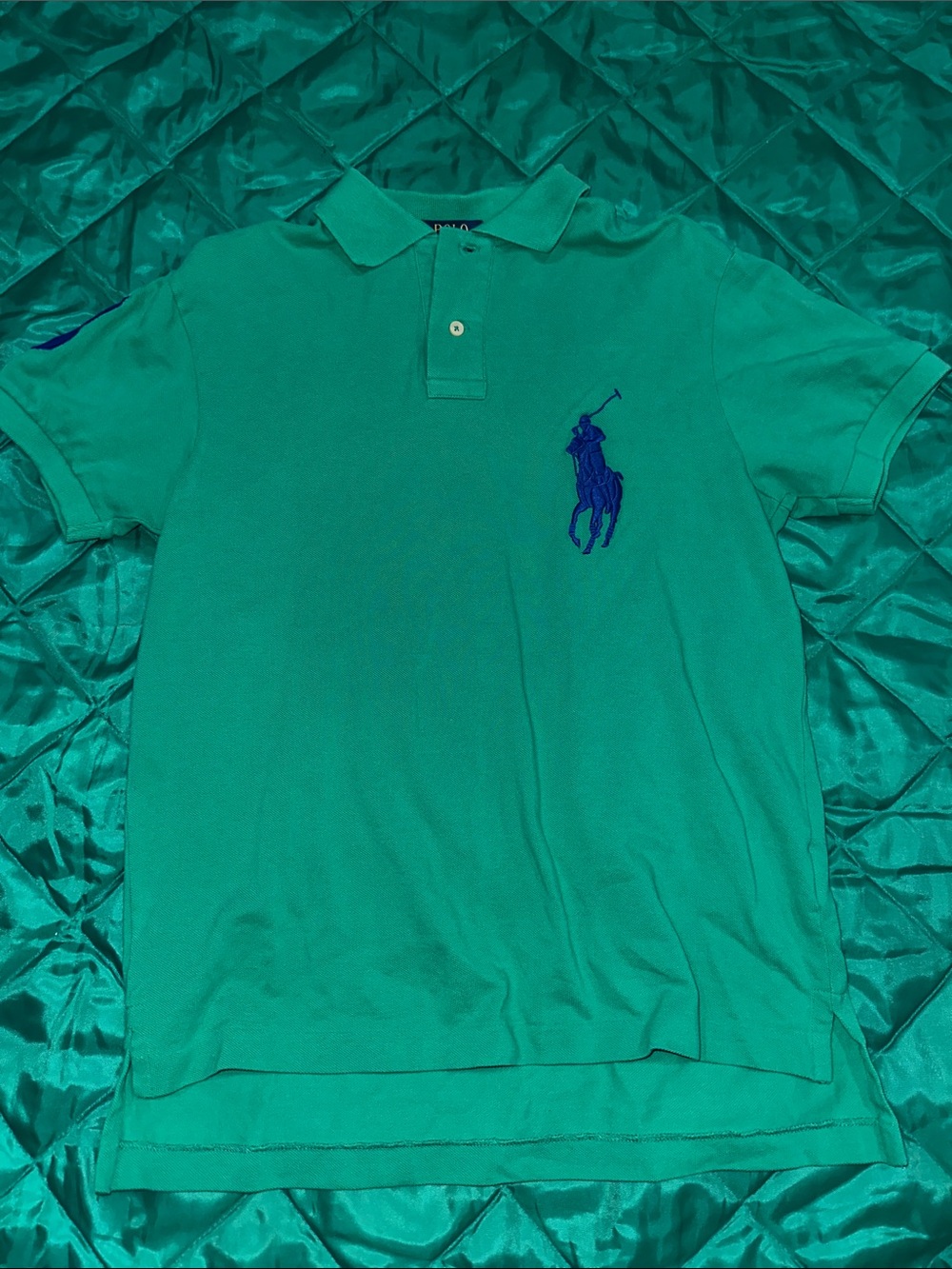 Ralph Lauren Green Polo with Navy Embroidered Pony
